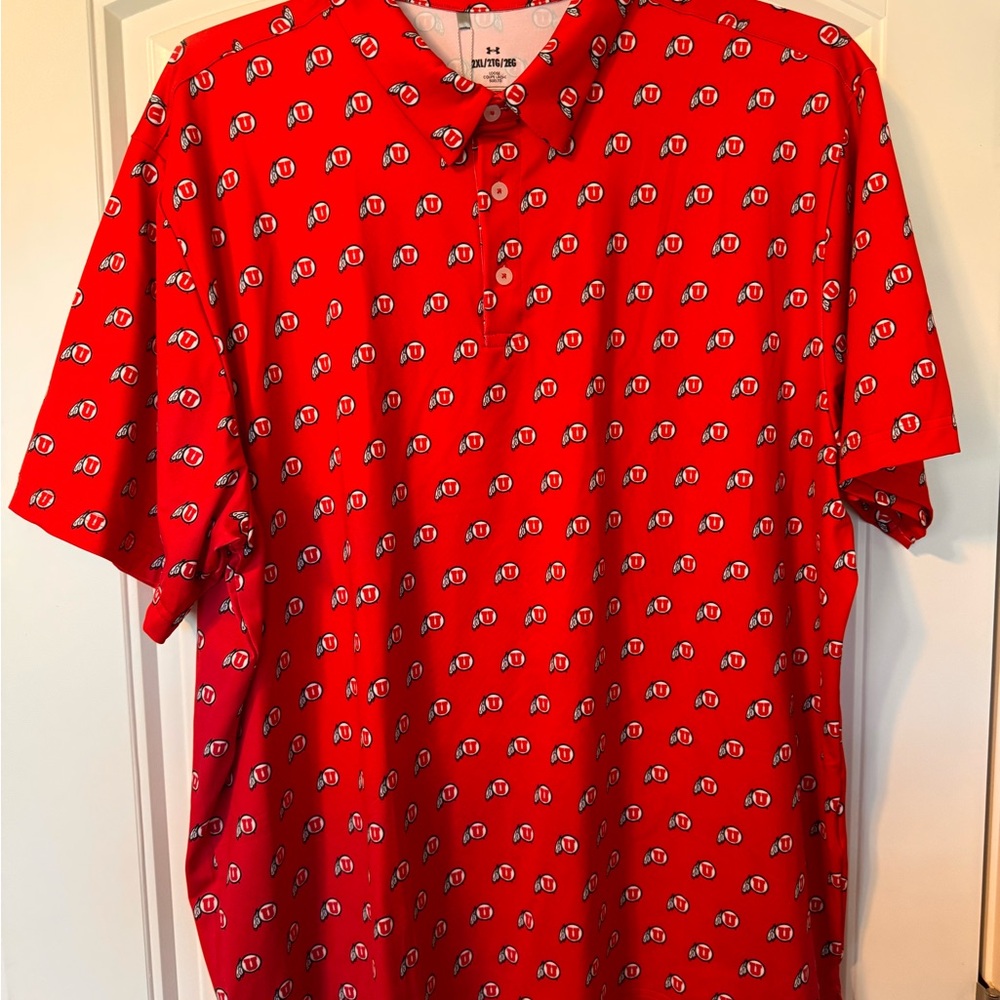 Under Armour University of Utah Utes Golf/Polo Shirt Mens Sz 2XL New with Tags!!